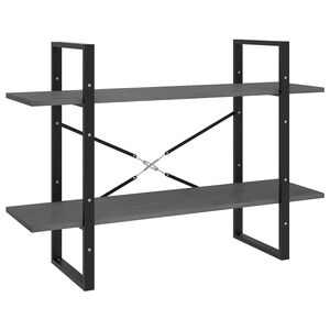 vidaXL Biblioth&egrave;que &agrave; 2 niveaux Gris 100x30x70 cm Bois de pin massif