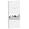 vidaXL Armoire à chaussure Blanc brillant 59x17x150 cm Bois ingénierie