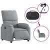 vidaXL Fauteuil inclinable &eacute;lectrique Gris clair Tissu