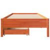 vidaXL Cadre de lit sans matelas cire marron 100x200cm bois pin massif