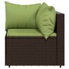 vidaXL Salon de jardin 3 pcs avec coussins marron résine tressée