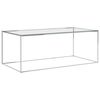 vidaXL Table basse Argent&eacute; 120x60x45 cm Acier inoxydable et verre