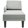 vidaXL Fauteuil long et coussin et accoudoir droit gris clair velours