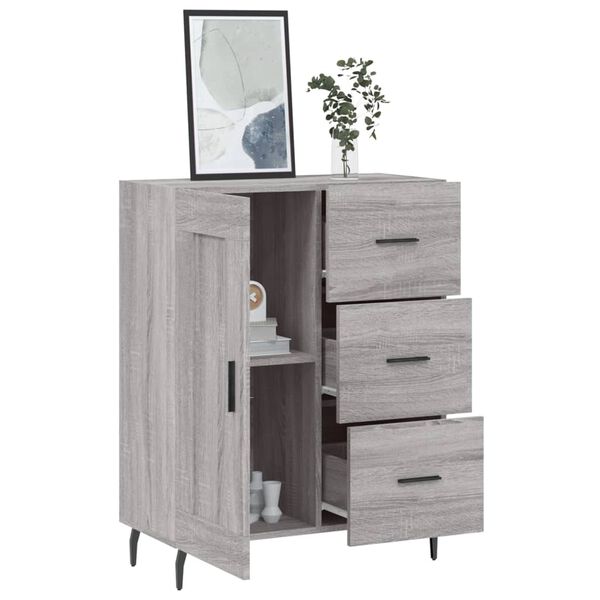 vidaXL Buffet sonoma gris 69,5x34x90 cm bois d'ing&eacute;nierie