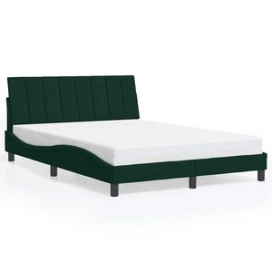 vidaXL Cadre de lit sans matelas Hanko vert fonc&eacute; 140x200 cm velours