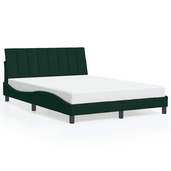 vidaXL Cadre de lit sans matelas Hanko vert fonc&eacute; 140x200 cm velours