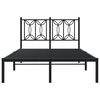 vidaXL Cadre de lit métal sans matelas avec tête de lit noir 120x200cm