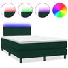 vidaXL Sommier &agrave; lattes de lit et matelas et LED vert fonc&eacute; 120x210cm velours