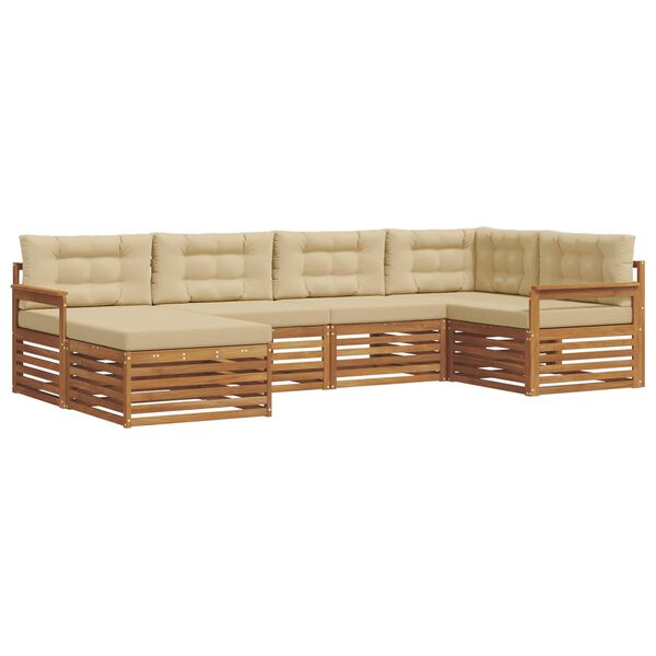 vidaXL Ensemble de canap&eacute;s d'ext&eacute;rieur 6 pcs Naturel et Beige