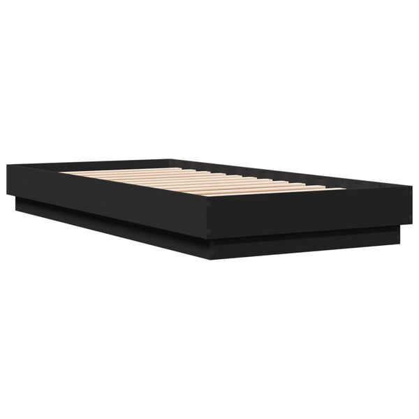 vidaXL Cadre de lit sans matelas noir 90x200 cm bois d'ing&eacute;nierie