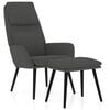 vidaXL Chaise de relaxation avec tabouret Gris fonc&eacute; Tissu