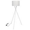 vidaXL Lampadaire avec support Blanc 139 cm