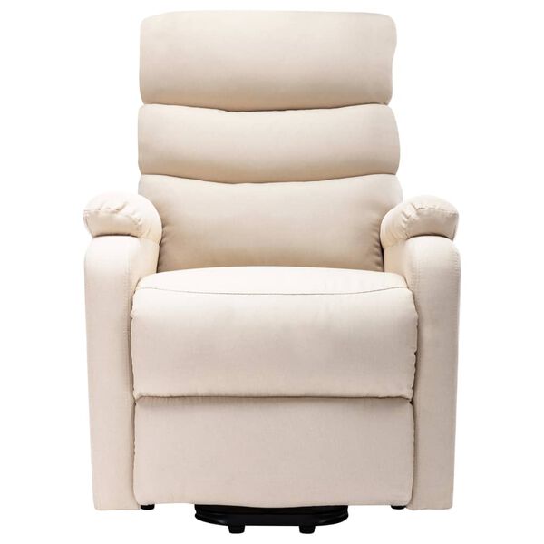 vidaXL Fauteuil de massage Crème Tissu