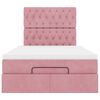 vidaXL Cadre de lit ottoman avec matelas rose 120x190 cm velours