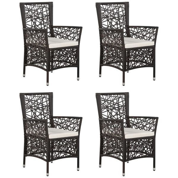 vidaXL Ensemble &agrave; manger de jardin 5 pcs Marron