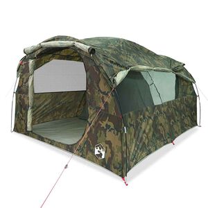 vidaXL Tente familiale tunnel 6 personnes camouflage imperm&eacute;able