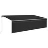 vidaXL Auvent automatique store capteur de vent et LED 5x3m Anthracite
