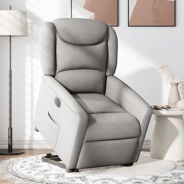 vidaXL Fauteuil inclinable &eacute;lectrique gris nuage tissu