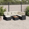 vidaXL Salon de jardin 8 pcs avec coussins noir résine tressée