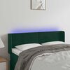 vidaXL T&ecirc;te de lit &agrave; LED Vert fonc&eacute; 147x16x78/88 cm Velours