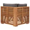 vidaXL Canap&eacute; d'angle de jardin avec coussin gris Bois de teck solide