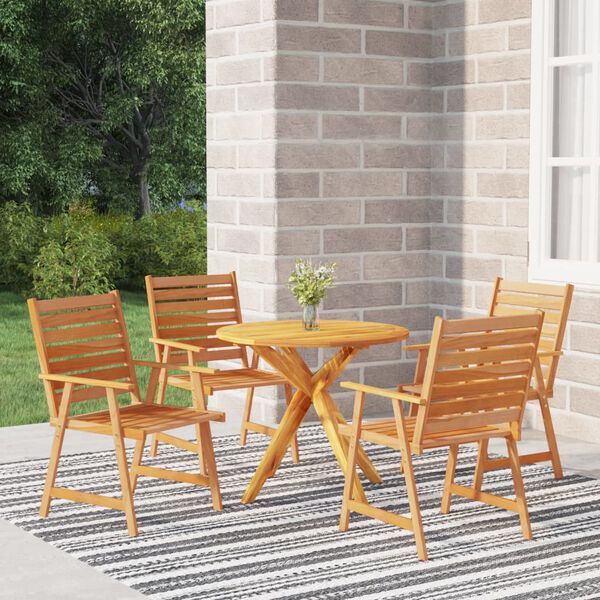 vidaXL Ensemble &agrave; manger de jardin 5 pcs Bois d'acacia solide