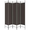 vidaXL Cloison de séparation 5 panneaux Marron 200x200 cm Tissu