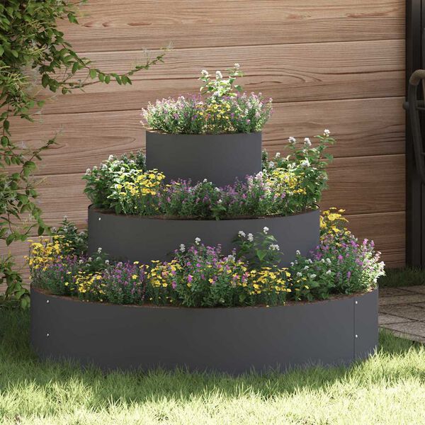 vidaXL Cache-pot de jardin Anthracite 90 x 90 x 20 cm