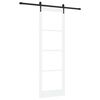 vidaXL Porte coulissante Blanc 78 x 232 cm Bois de pin massif et verre