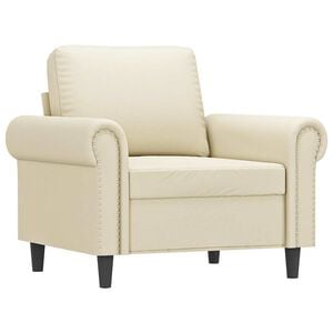 vidaXL Fauteuil Cr&egrave;me 60 cm Similicuir