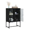 vidaXL Armoire lat&eacute;rale avec portes en verre noir 69x37x100 cm