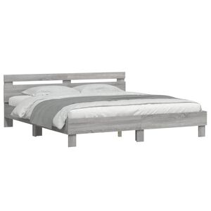 vidaXL Cadre de lit sans matelas sonoma gris 200x200 cm