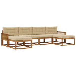 vidaXL Ensemble de canap&eacute;s d'ext&eacute;rieur 6 pcs Naturel et Beige