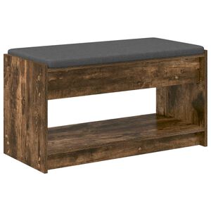 vidaXL Banc d'entr&eacute;e avec coussin Ch&ecirc;ne Fum&eacute; 83 x 38 x 45 cm