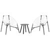 vidaXL Lot de 3 Chaise de jardin noir et blanc r&eacute;sine tress&eacute;e