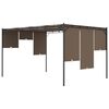 vidaXL Belvédère de jardin avec rideau latéral 4x3x2,25 m Taupe