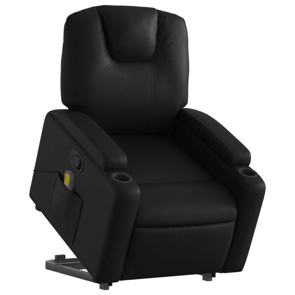 vidaXL Fauteuil inclinable de massage Noir Similicuir