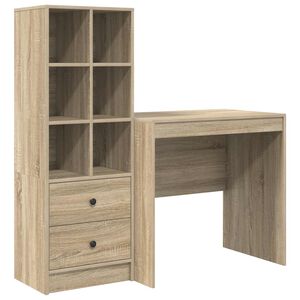 vidaXL Bureau Ch&ecirc;ne Sonoma 125,5 x 50 x 127 cm 2 pc