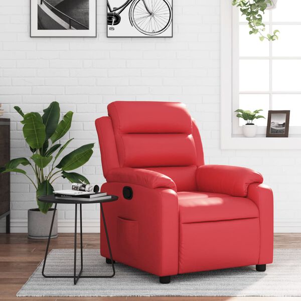 vidaXL Fauteuil inclinable Rouge Similicuir