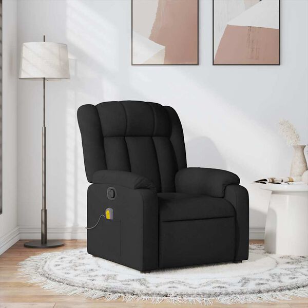 vidaXL Fauteuil de massage inclinable Noir Tissu