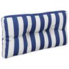 vidaXL Coussin de palette rayures bleues et blanches 70x40x12 cm tissu