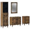 vidaXL Ensemble de mobilier de salle de bain 4 pc Marron
