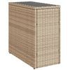 vidaXL Table d'appoint de jardin avec dessus en verre beige rotin