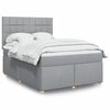 vidaXL Sommier &agrave; lattes de lit avec matelas Gris clair 140x200cm Tissu