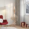 vidaXL Arbre de No&euml;l en bois pour d&eacute;coration 180 cm bois massif de pin