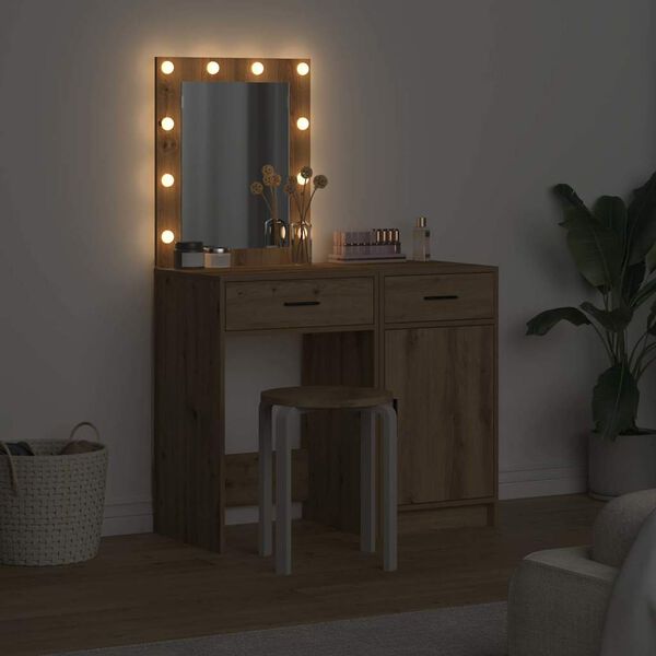 vidaXL Table de Toilette avec tiroir 2 pcs Marron 50 x 41 x 135 cm