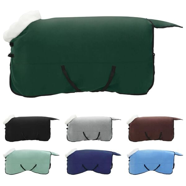vidaXL Couverture &Eacute;quine Vert fonc&eacute; complet 125 cm Fleece polaire