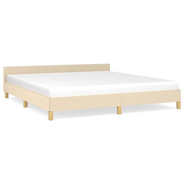 vidaXL Cadre de lit sans matelas cr&egrave;me 180x200 cm tissu