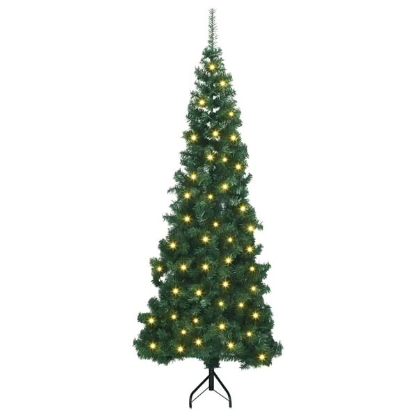 vidaXL Arbre de No&euml;l artificiel d'angle Vert 240 cm PVC et m&eacute;tal