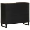 vidaXL Buffet noir 90x33x75 cm bois massif de manguier